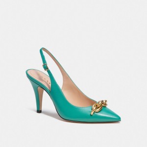 Sandale Dama COACH® Sadie Slingback Pump Verzi Deschis | ROEBA721